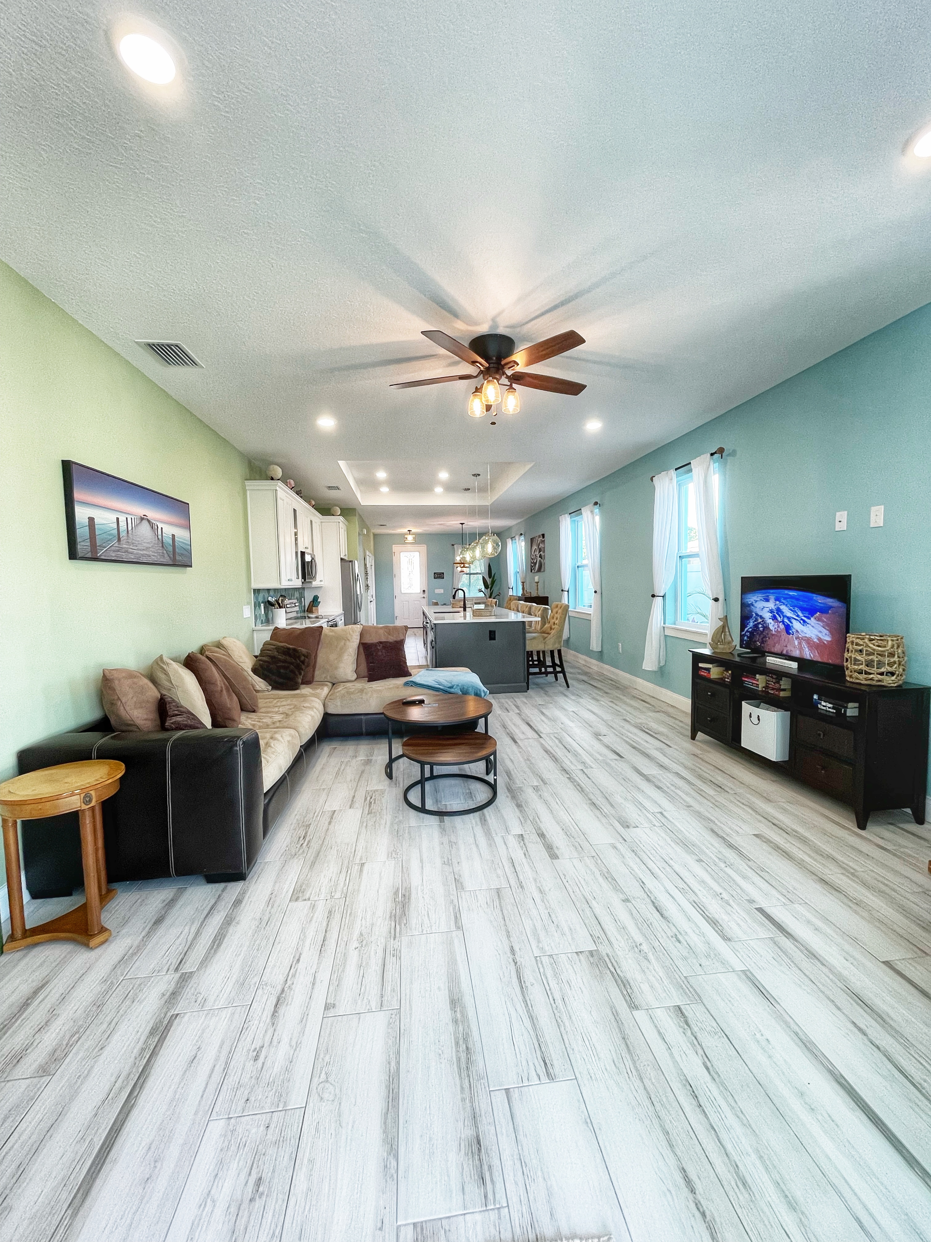 Open living area at Cozy Canaveral House